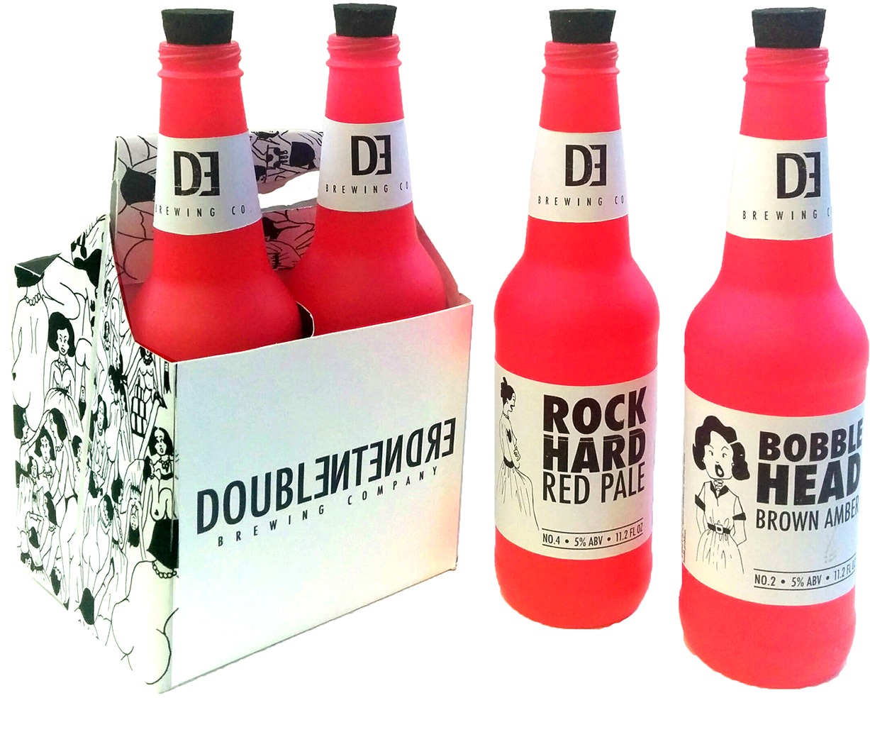 Double Entendre Beer Branding - Beer Bottle (1400x1095), Png Download