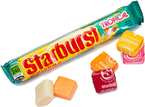 Starburst Fruit Chews Tropical Fruits - Film (500x500), Png Download