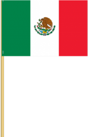 Mexico Flag With Pole (640x480), Png Download