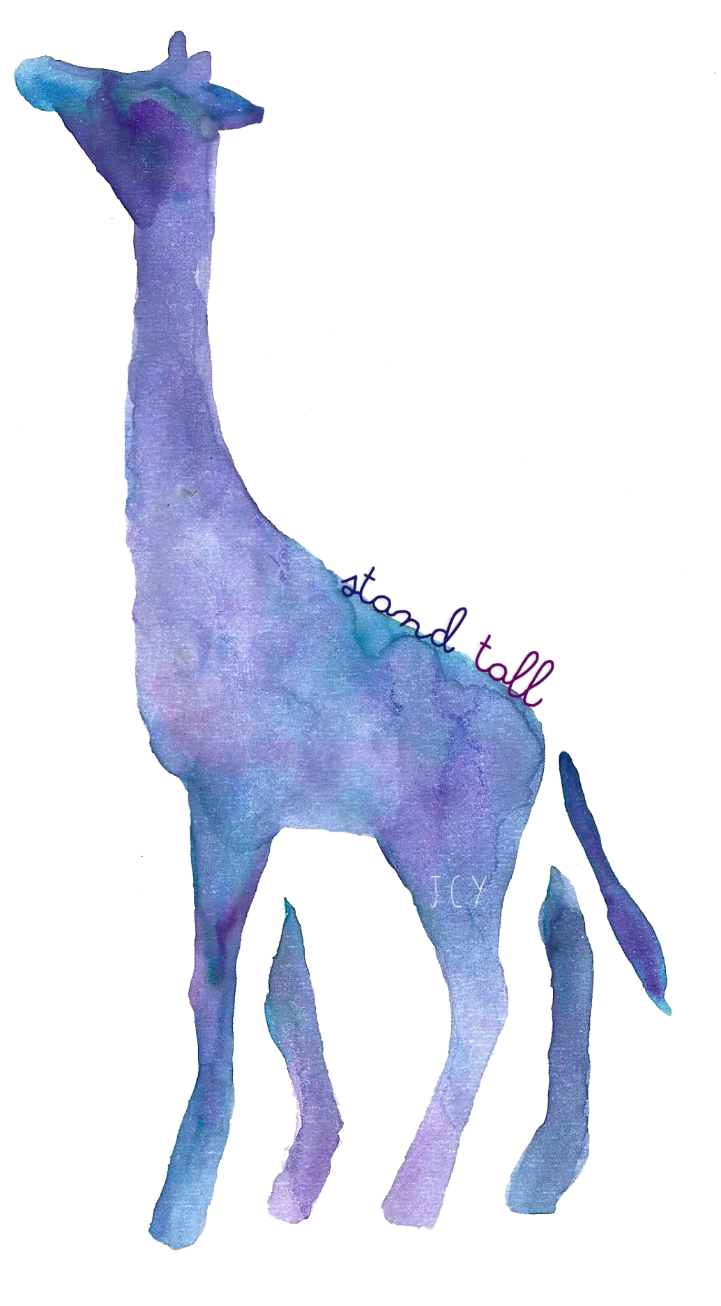 Confidence Inspirational Watercolor Stencil Motivational - Giraffe (1070x1920), Png Download