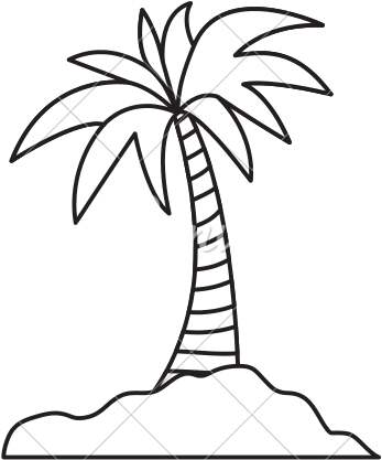 Island Palm Tree - Palmera De Isla Vector (550x550), Png Download