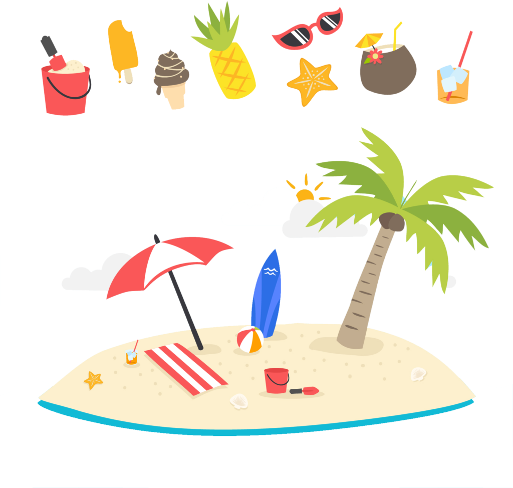 Download Summer Beach Tree Png Image - Beach Cartoon Png PNG Image with No  Background 