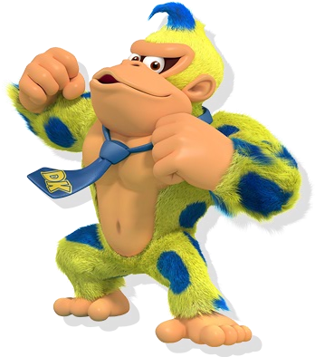 Which Of These Alt - Blue And Yellow Donkey Kong (355x406), Png Download