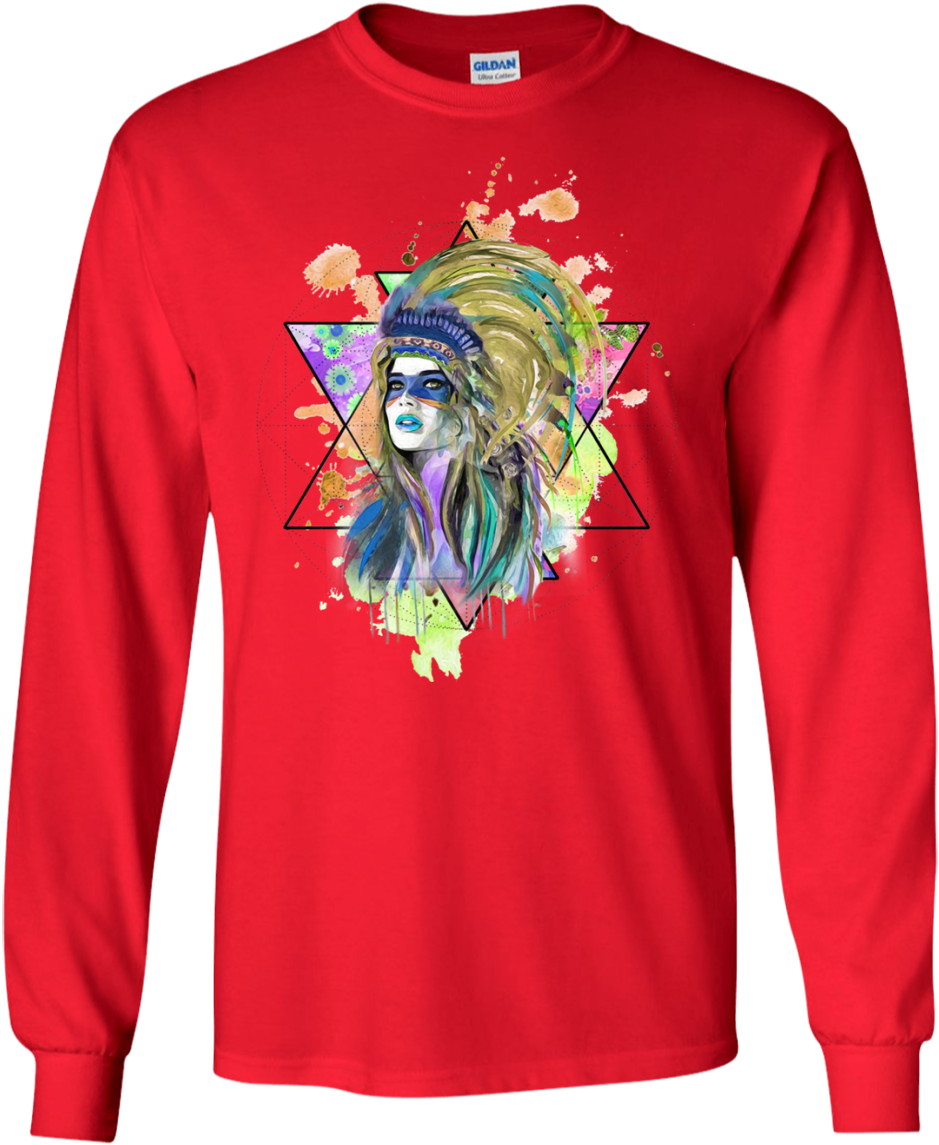 Watercolor Headdress Classic T-shirt - William Allen Senior High School Canaries 100% Cotton (1155x1155), Png Download