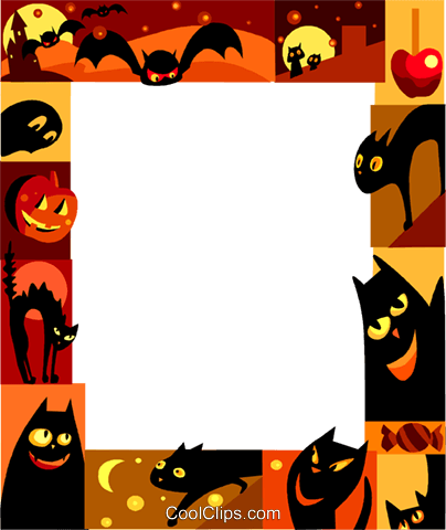 Halloween Frame Royalty Free Vector Clip Art Illustration - Illustration (404x480), Png Download
