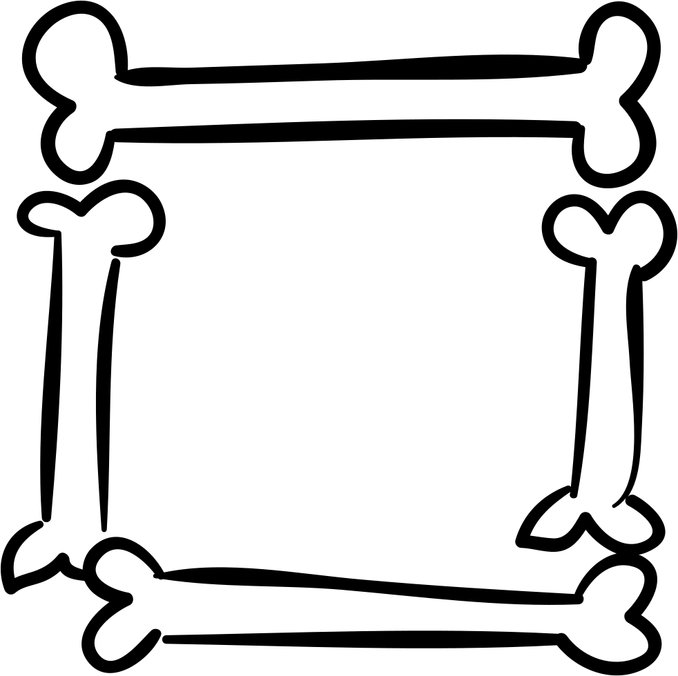 Halloween Square Frame Of Bones Outlines Comments - Marco De Huesos Humanos (982x980), Png Download