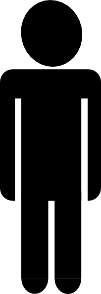 Black Clipart Man (204x591), Png Download