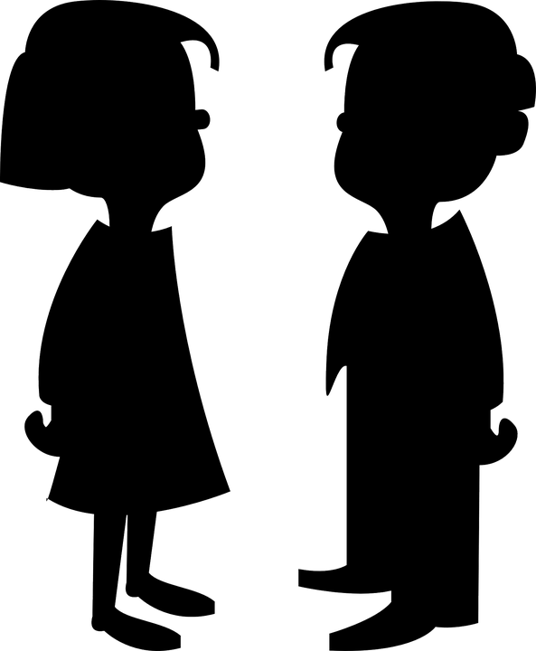 Silhouettes-28769 960 - Boy And Girl Png (593x720), Png Download