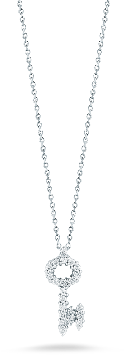 Roberto Coin Tiny Treasures 18k White Gold Key - Pendant (1600x1600), Png Download