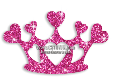 Cute Pink Crown Glitter Iron-on Transfer Motif - Imagenes De Coronas De Princesas (450x450), Png Download