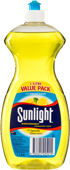 Sunlight Dishwashing Liquid Lemon 1l - Sunlight Dishwashing Liquid 1l (626x626), Png Download