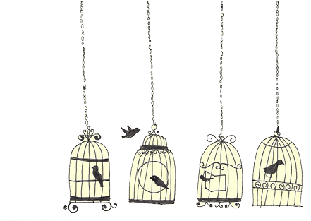 Winter Solitude Uploaded By Lindsay M On We Heart It - Bird Cage Drawing (500x312), Png Download