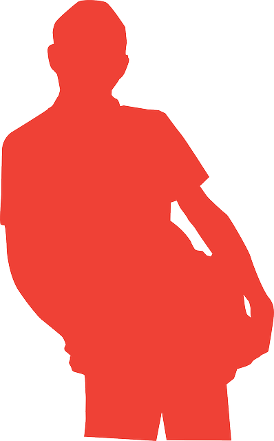 Man, Posing, Boy, People, Silhouettes, Student, Red - Silueta Persona Roja Png (398x640), Png Download