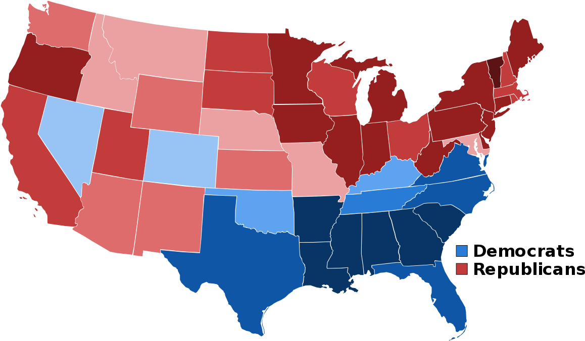 Whos Winning The Election By State (1200x698), Png Download