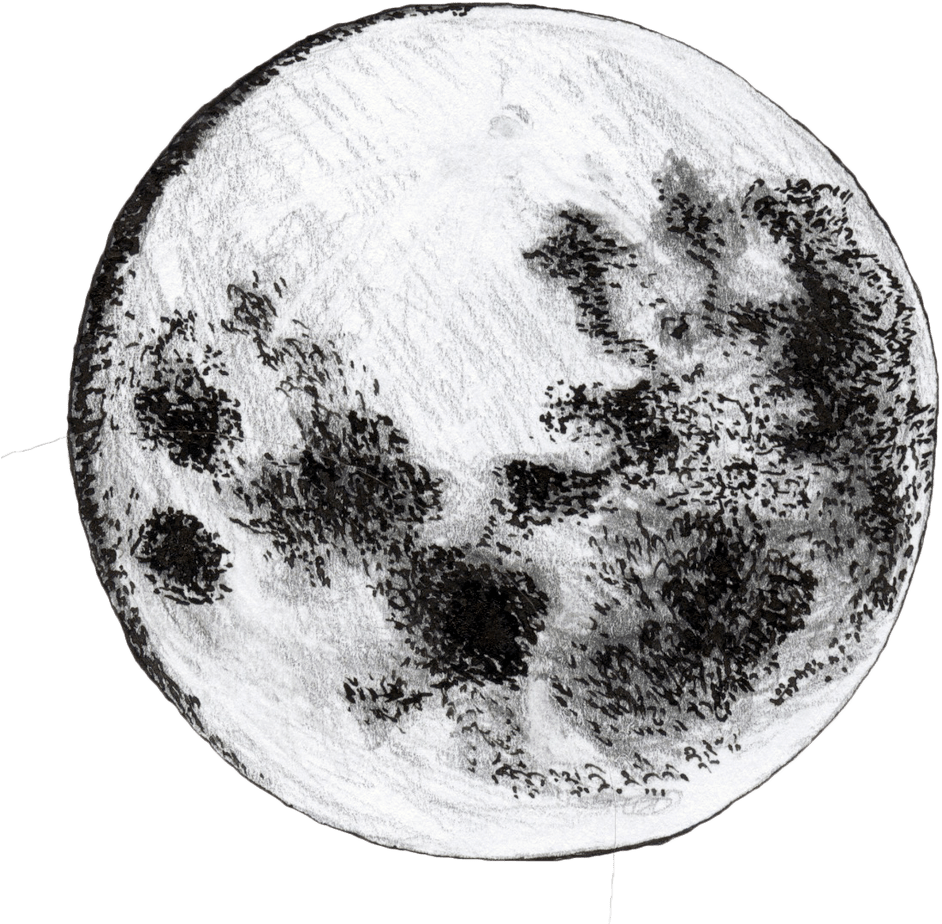 The Moon Is A Cheese Ball - Moon Drawing Transparent (1000x976), Png Download