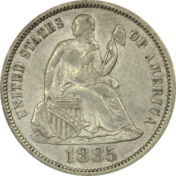 Seated Liberty Dime - Inumis (350x349), Png Download