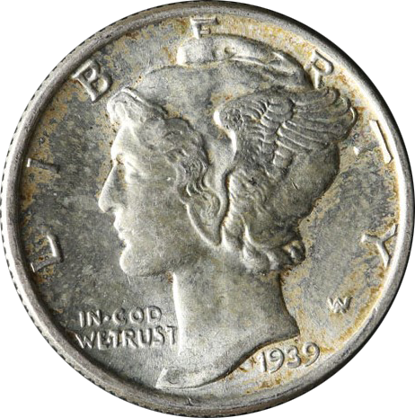 Mercury Dime (462x465), Png Download
