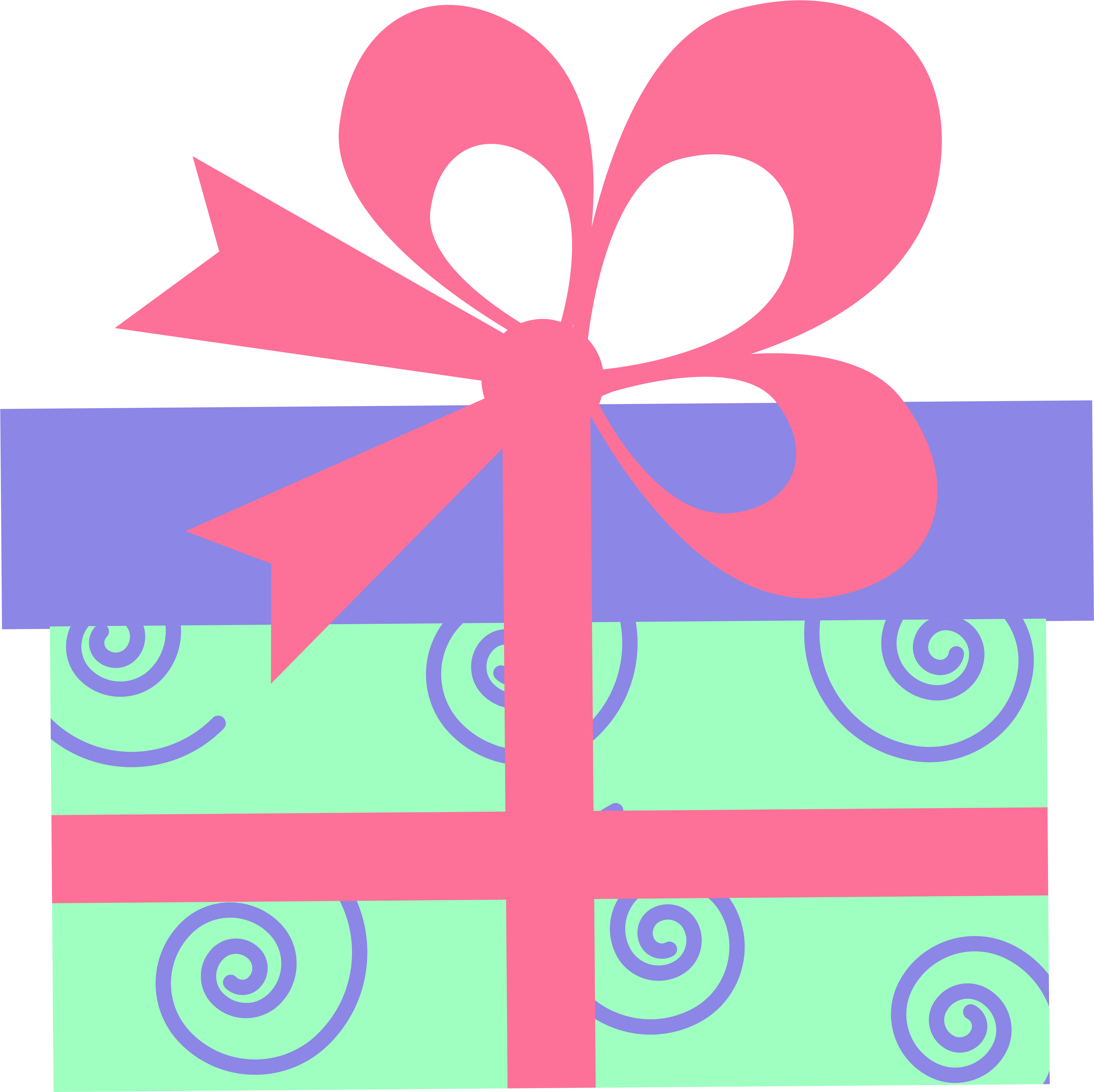 Hand Painted Cartoon Flat Gift Box Decoration Vector (8207x7775), Png Download