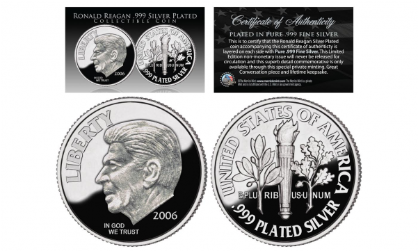 First-ever Ronald Reagan Tribute - First-ever Ronald Reagan Tribute 999 Genuine Silver (600x600), Png Download