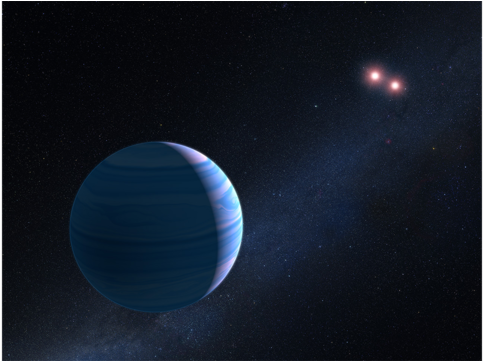 Artist's View Of Planet Orbiting Twin Stars - Artist (640x360), Png Download