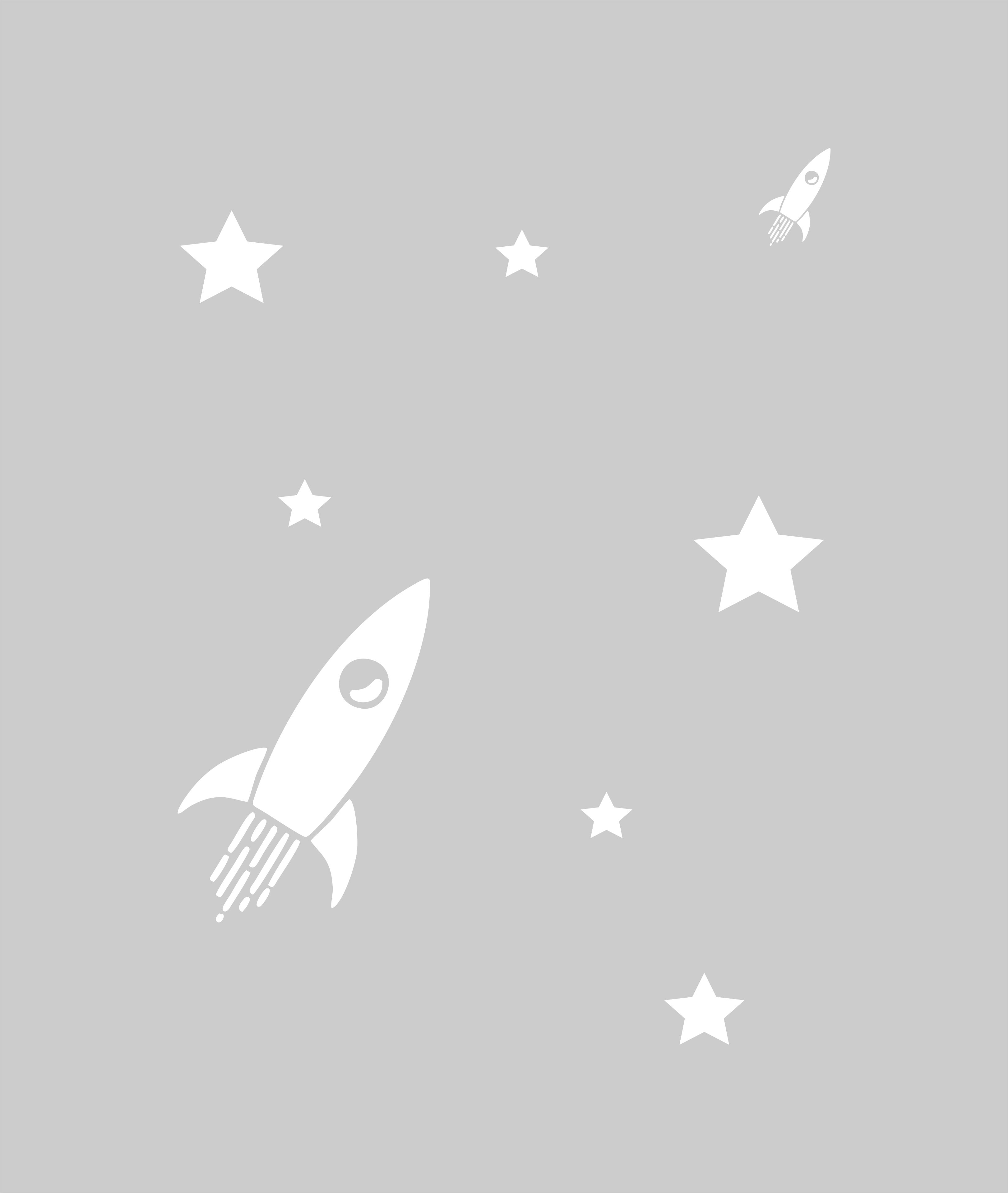 Space Rockets With Stars - Sablona Hvezdicky (3242x3835), Png Download