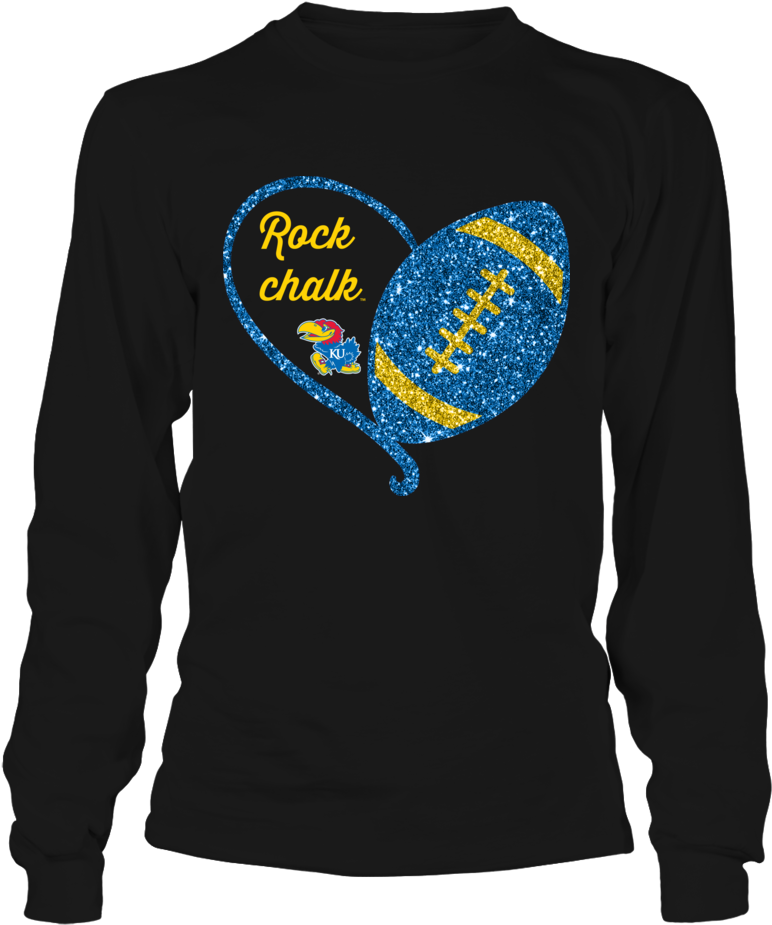 Rock Chalk Half Heart Football Kansas Jayhawks Shirt - Ryan Suter #20 Unisex Long Sleeve (1000x1000), Png Download