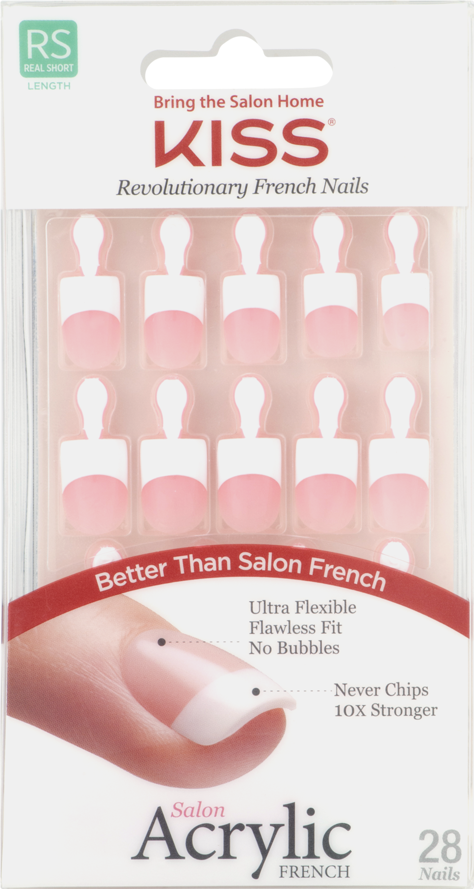 Kiss Revolutionary French Nails Acrylic Real Short - Kiss Nail Kit, Salon Acrylic French, Real Short Length (1800x1800), Png Download