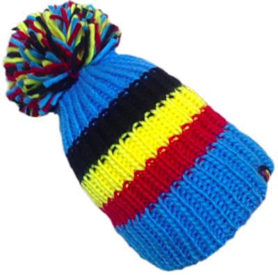 Blue Bobble Hat - Belgium Bobble Hat (400x396), Png Download