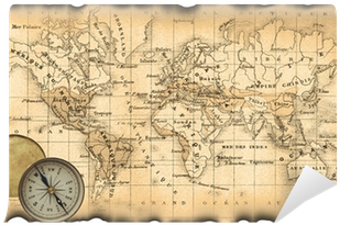 Ancient Map Of The World - Ancient Map Of The World Antique Style Poster 18x12 (400x400), Png Download
