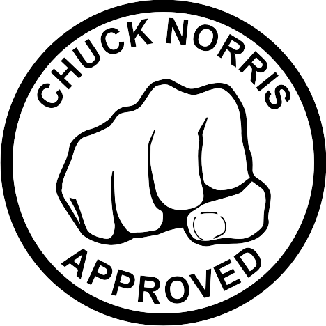 Do You Think You Can Master Chuck Norris' Moves - Chuck Norris Approved Sticker (468x468), Png Download