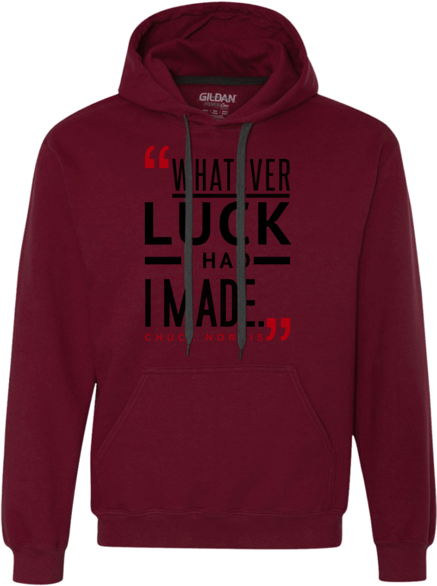 "luck" Chuck Norris Quote Hoodie (1155x1155), Png Download