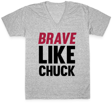Brave Like Chuck V-neck Tee Shirt - My Road Trip Shirt Png (484x484), Png Download