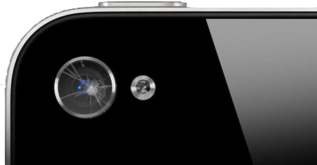 Broken Camera - Apple Iphone 4 - 8 Gb - Black - Straight Talk - Cdma (600x256), Png Download