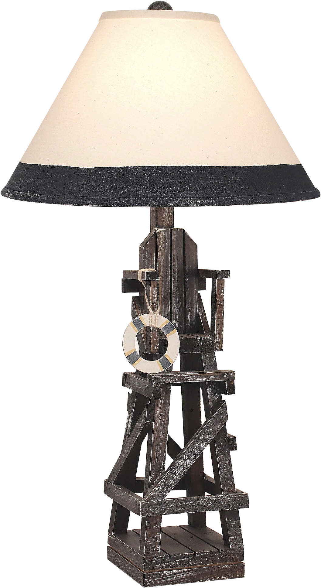 Weathered Walnut Life Guard Chair W/ Life Preserver - Electric Light (1500x2100), Png Download