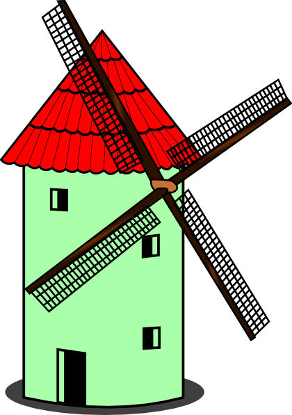 Windmill Clip Art At Clker - Windmill Clipart Png (420x597), Png Download