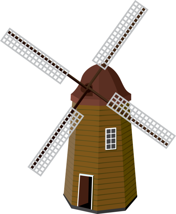 Windmill Public Domain Wind Turbine Pinwheel - Windmill Clipart (619x750), Png Download