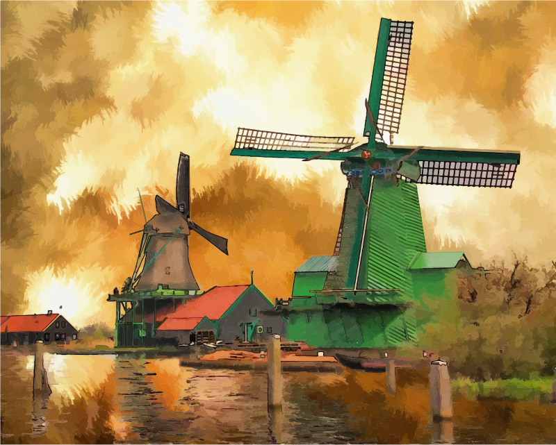 Medium Image - Windmill Surreal (800x641), Png Download