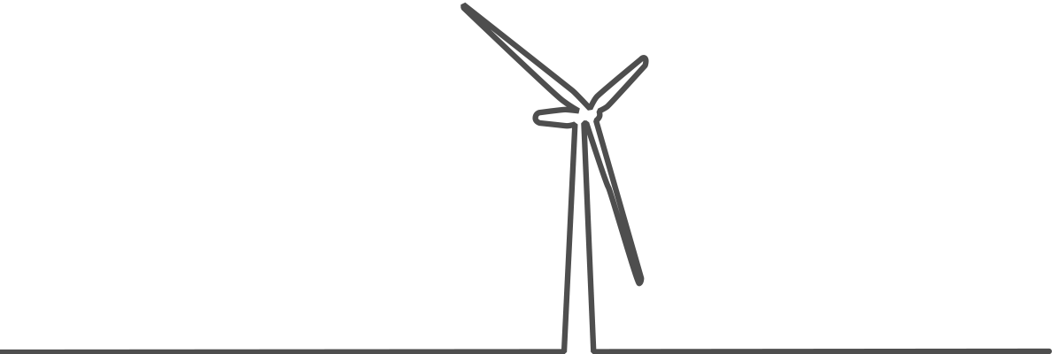 Wind Turbine Png White (1188x400), Png Download