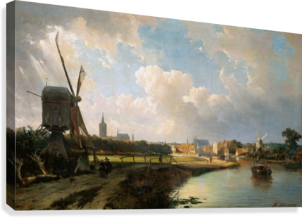 View On Den Haag Canvas Print - Posterazzi View Of The Hague From The Delft Canal In (429x310), Png Download