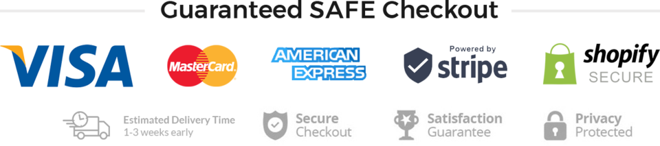 All Orders Come With Real Time Online Tracking - Safe Checkout Badge Shopify (960x213), Png Download