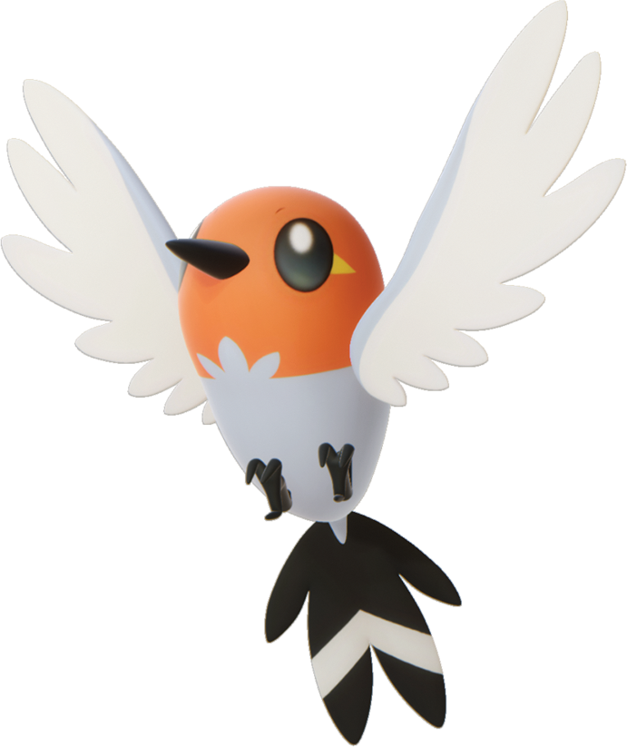 661fletchling Detective Pikachu - Red Blue And Black Bird Pokemon (691x823), Png Download