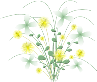 Floral-vase - Gelbe U. Grüne Blumen Grußkarte (376x326), Png Download