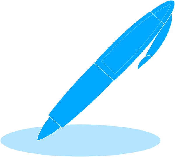 Pen Clipart Logo Png - Blue Pen Clipart (600x536), Png Download