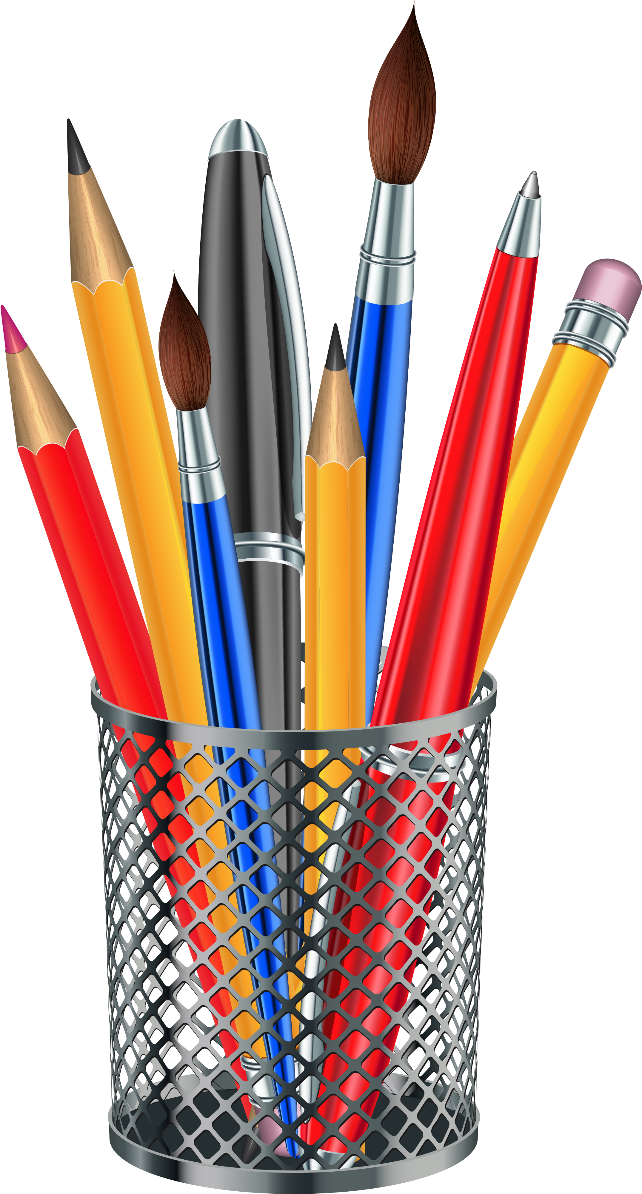 Transparent Metal Png Image - Pencil Holder Clipart (2199x4044), Png Download