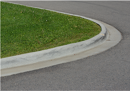A Concrete Curb Texture In A Parking Lot With Grass - Curb On The Street (450x450), Png Download