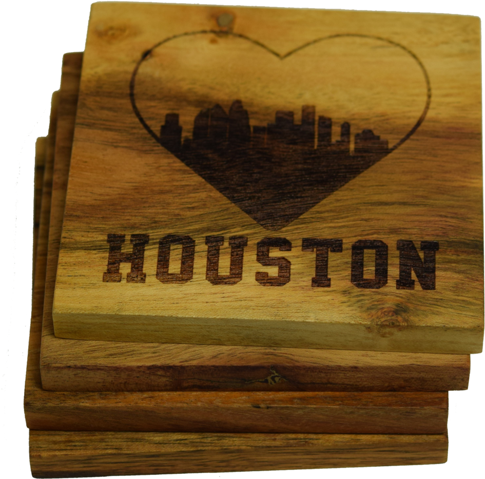 I Love Houston Texas Skyline Coaster - Prestige Decanters I Love Houston Texas Skyline Coaster (1024x960), Png Download
