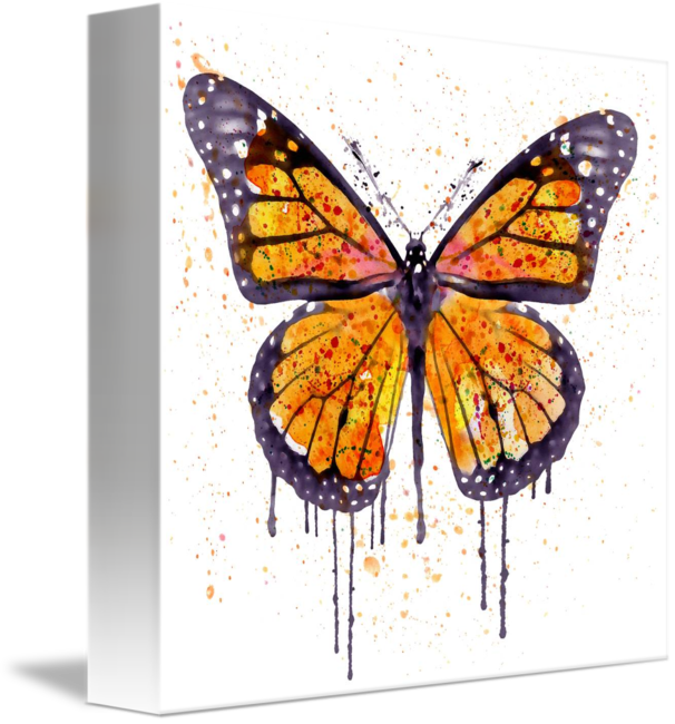 "monarch Butterfly Watercolor" By Marian Voicu, Bucharest - Monarch Butterfly Mens Shirt (606x650), Png Download