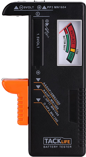Tacklife Mbt01 Battery Tester - Universal Battery Tester Aa Aaa C D 9v Button Checker (600x600), Png Download