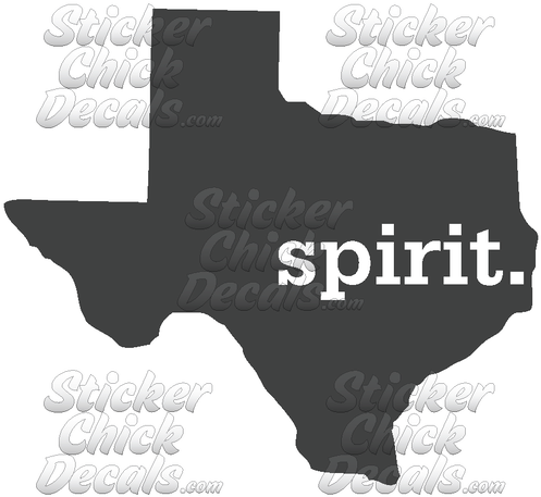 Decal In The Shape Of Texas With The Word "spirit - Texas (500x500), Png Download