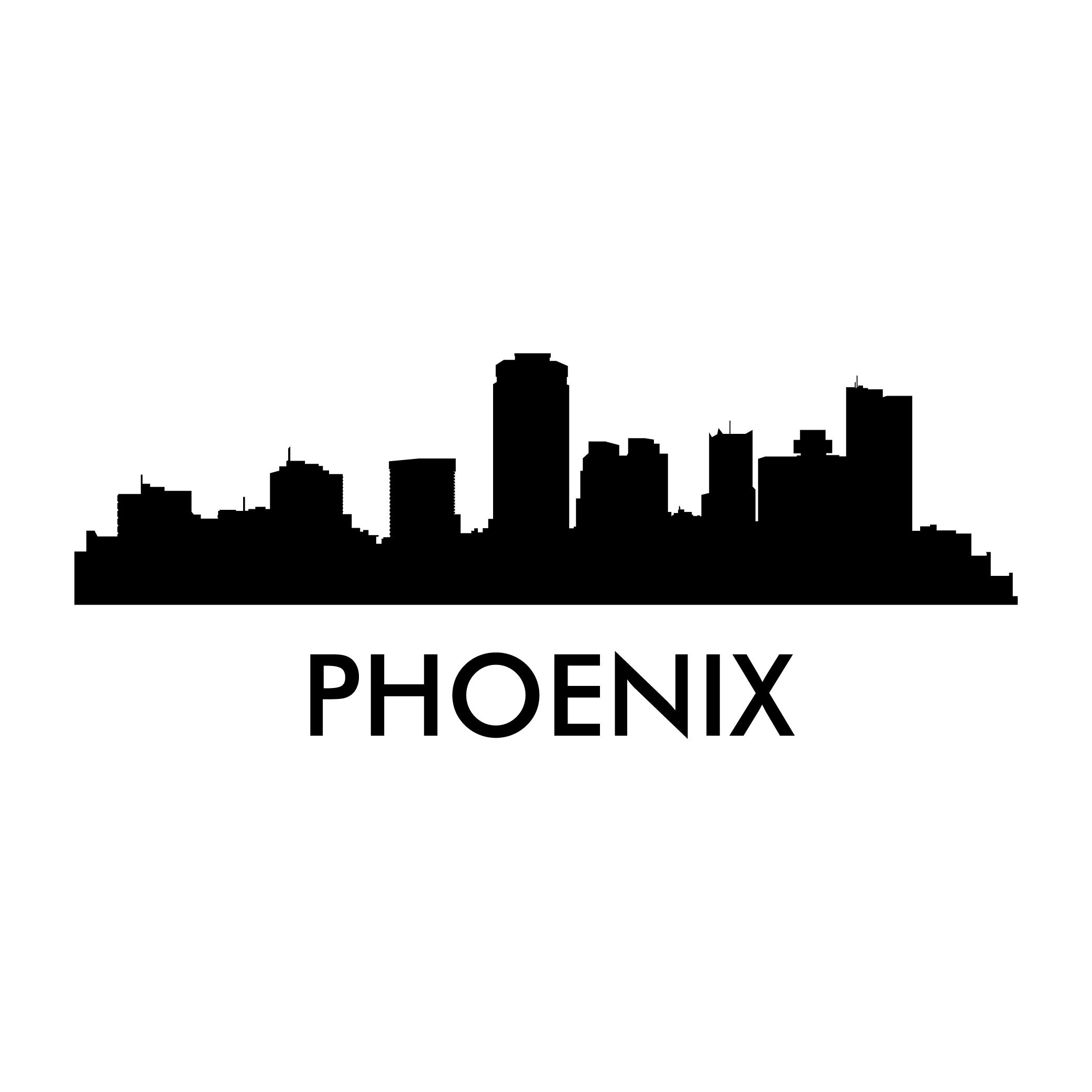 Pheonix Skyline Decal - Phoenix Skyline Png (2084x2084), Png Download